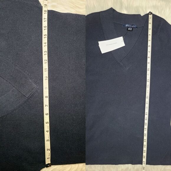 NWT|French Connection Blue/Black Caballo Floral Lace Sleeve Sweater, XS - Picture 10 of 12